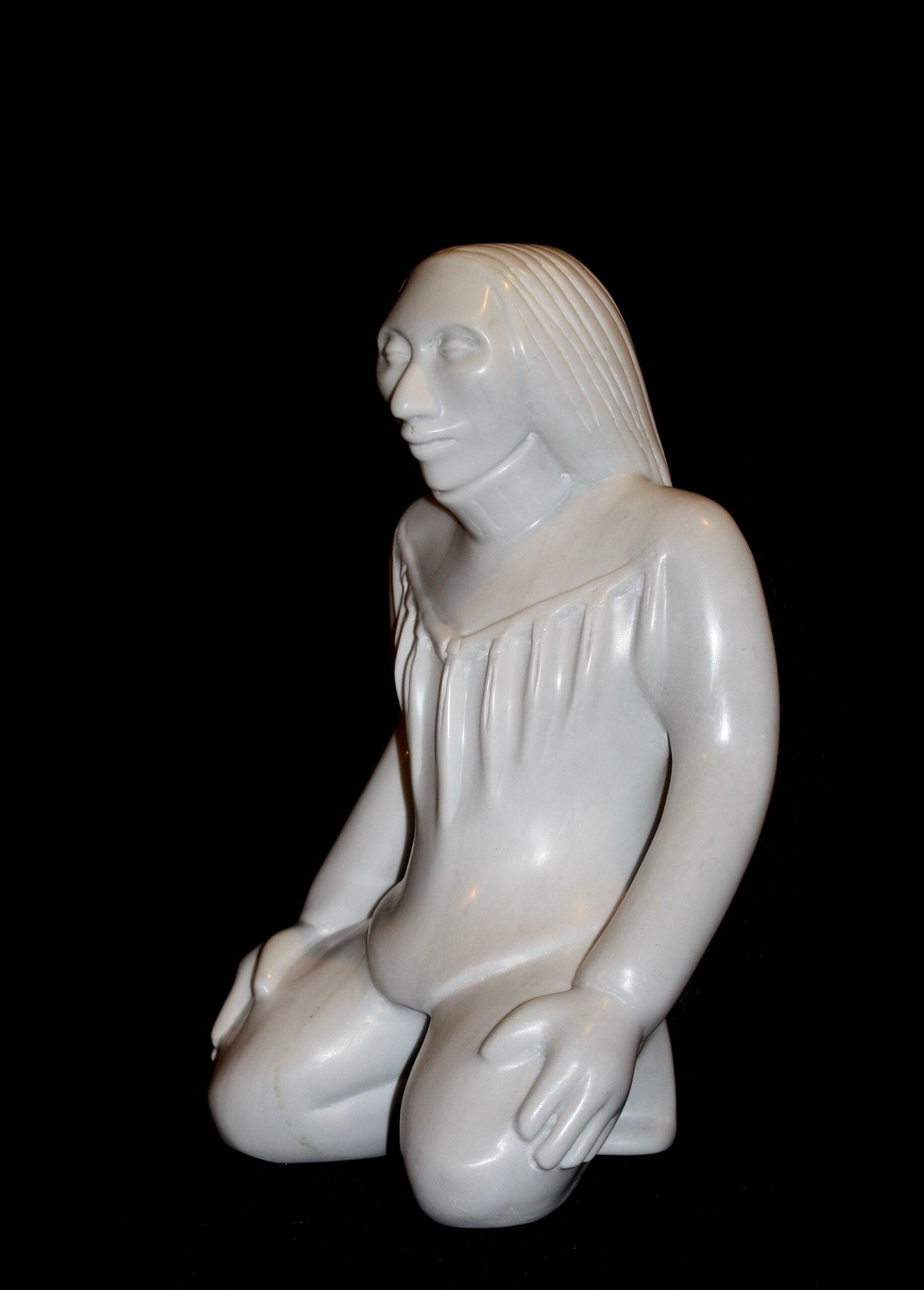 Ashtak,sculpture sur pierre, albâtre, personnage,